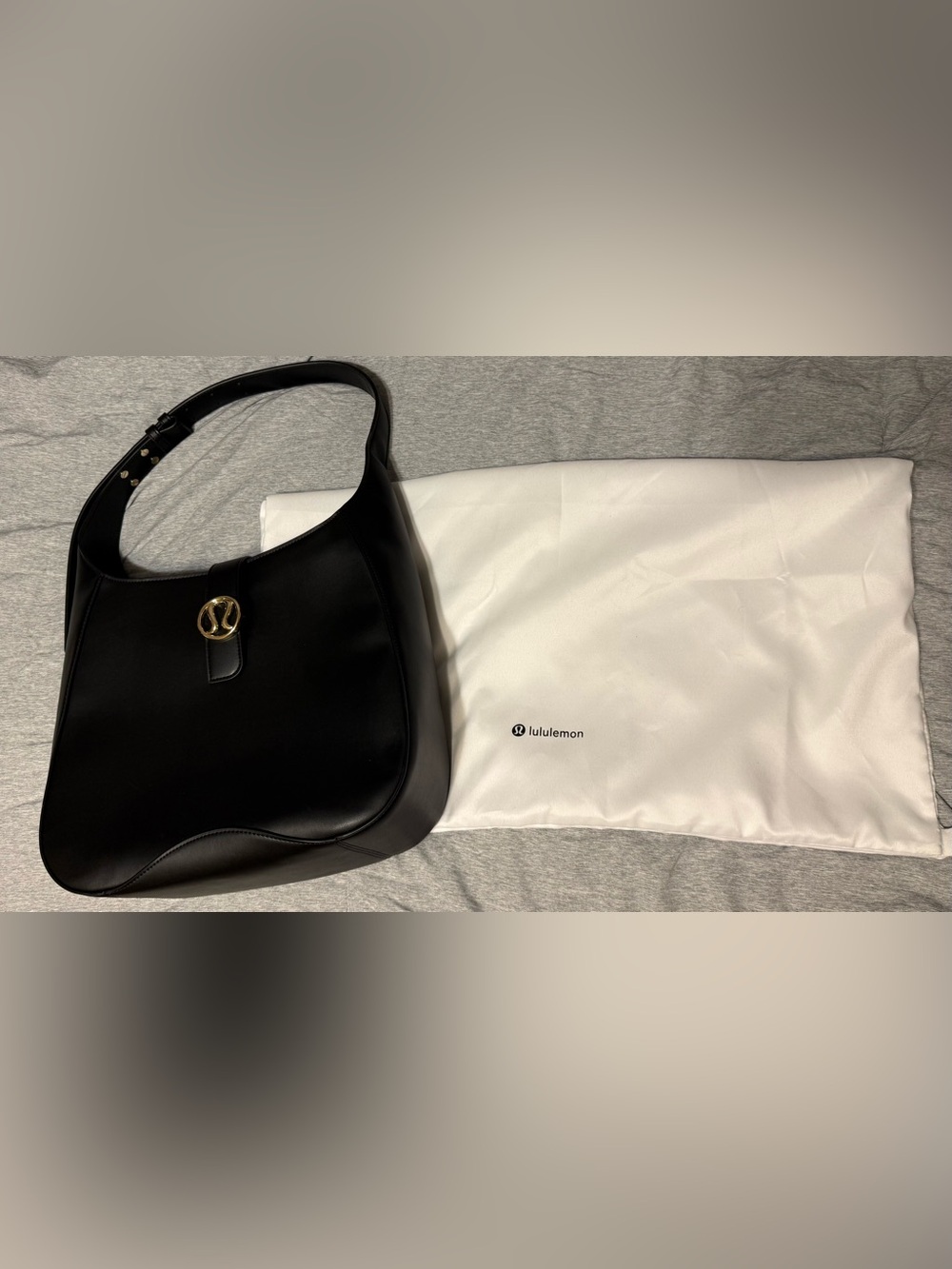 lululemon Black Leather Alternative 8L Shoulder Bag